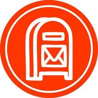 mail box circular icon vector