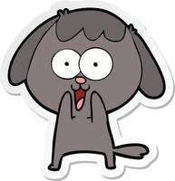 sticker of a cute cartoon dog vector