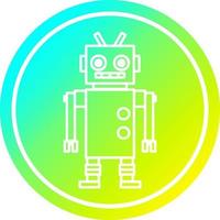 dancing robot circular in cold gradient spectrum vector