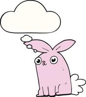 cartoon bunny rabbit and thought bubble vector