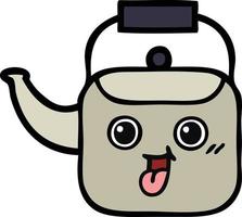cute cartoon kettle vector