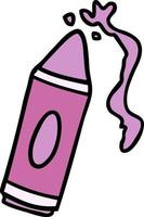 cartoon doodle of a pink crayon vector