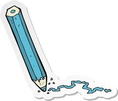 sticker of a cartoon pencil vector