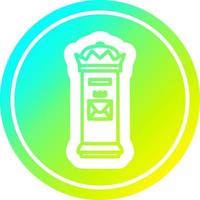 British postbox circular in cold gradient spectrum vector