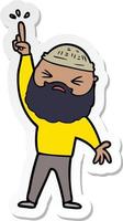 sticker of a cartoon man with beard vector