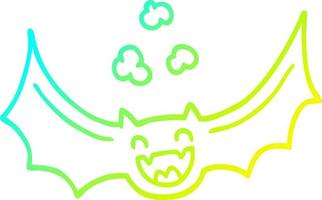 cold gradient line drawing cartoon bat vector