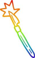 rainbow gradient line drawing cartoon scalpel vector