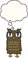 cartoon owl and thought bubble vector