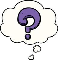 cartoon question mark and thought bubble vector