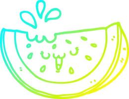 cold gradient line drawing cartoon watermelon vector