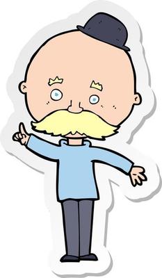 sticker of a cartoon man in bowler hat