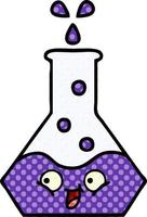 comic book style cartoon science beaker vector