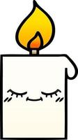 gradient shaded cartoon lit candle vector