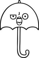 line drawing cartoon umbrella vector