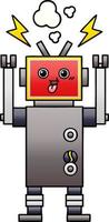 gradient shaded cartoon robot vector