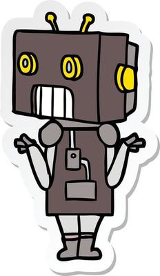 sticker of a cartoon robot