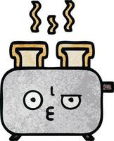 retro grunge texture cartoon of a toaster vector