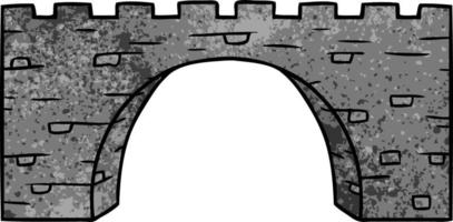 textured cartoon doodle of a stone bridge vector