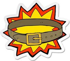 sticker of a cartoon awesome new belt vector