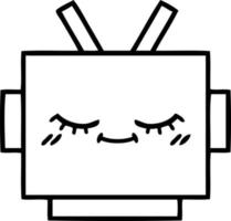 line drawing cartoon robot head vector