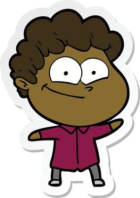 sticker of a cartoon happy man
