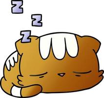gradient cartoon of cute kawaii cat vector