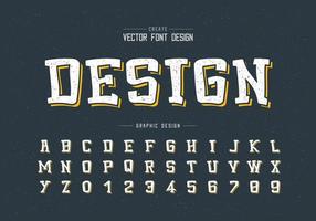 Texture Cartoon font and alphabet vector, Typeface and number design, Graphic text on grunge background vector