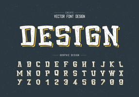 Texture Cartoon font and alphabet vector, Typeface and number design, Graphic text on grunge background vector