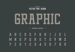 Pixel Font and alphabet vector, Typeface and number design, Graphic text on background vector