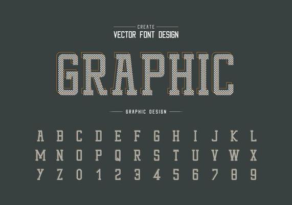 Pixel Font and alphabet vector, Typeface and number design, Graphic text on background