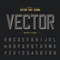 Font and alphabet vector, Typeface and letter number design, Graphic text on background vector