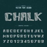 Chalk cartoon font and alphabet vector, Bold typeface and number design, Graphic text on background vector