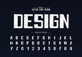 Texture font and grunge bold alphabet vector, Rough typeface and number design vector