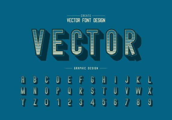 Line font and alphabet vector, Digital letter typeface and number design, Graphic text on background