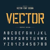 Font and alphabet vector, Modern Typeface and letter number design, Graphic text on background vector