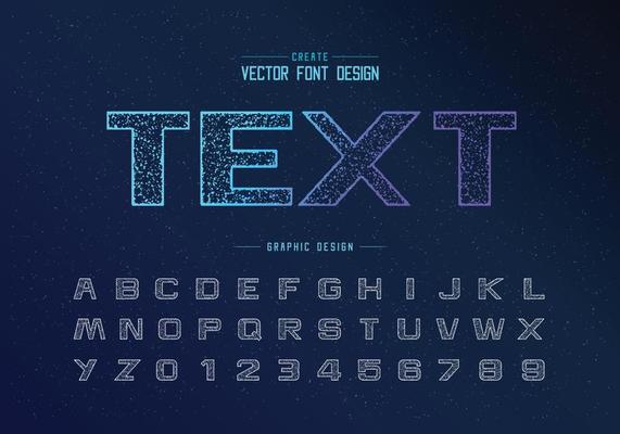 Texture bold Font and alphabet vector, Design typeface letter and number, Graphic text on background