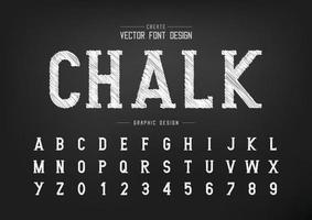 Sketch font and alphabet vector, Chalk writing style typeface letter graphic text and number design vector