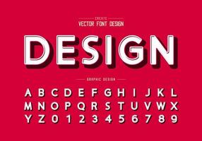 black shadow font and round alphabet vector, Design typeface and number vector