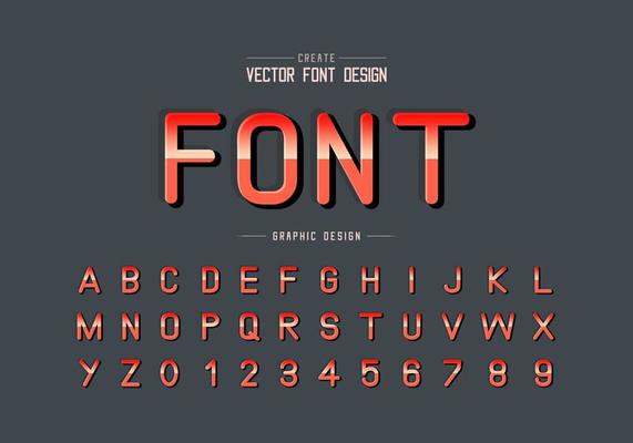 Font and alphabet vector, Typeface letter and number design, Graphic text on background