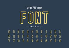 Line font and round alphabet vector, Letter typeface and number design, Graphic text on background vector