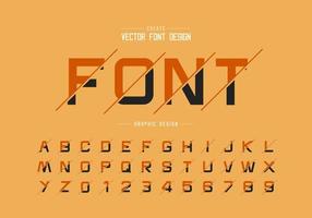 Font and alphabet vector, Design typeface letter and number, Graphic text on background vector