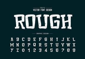 Texture font and cartoon alphabet vector, Rough typeface and number design, Graphic text on background vector