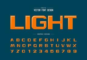 Highlights font and bold alphabet vector, Design typeface letter and number, Graphic text on background vector