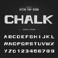 Sketch bold font and alphabet vector, Chalk design typeface letter graphic text and number vector