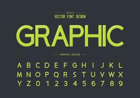 Font and alphabet vector, Design typeface and number, Graphic text on background vector