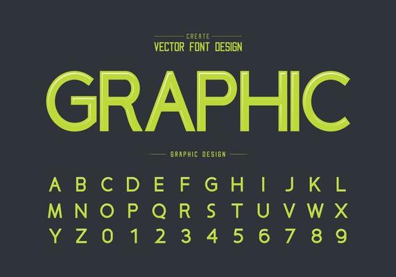 Font and alphabet vector, Design typeface and number, Graphic text on background
