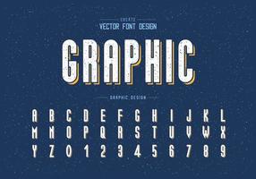 Texture Font and alphabet vector, Tall typeface letter and number design, Graphic text on grunge background vector