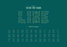 Font and alphabet vector, Typeface and letter number design, Graphic text on background vector