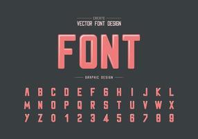 Highlights font and round alphabet vector, Typeface and letter number design vector