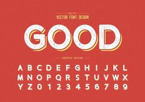 Texture Round font and alphabet vector, Design typeface and number, Graphic text on grunge background vector